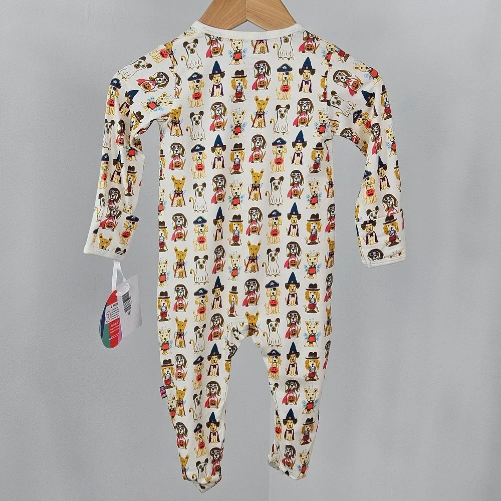 Magnetic Me Tricks or Treats Halloween Modal One Piece Footie 3-6M Dogs NEW
